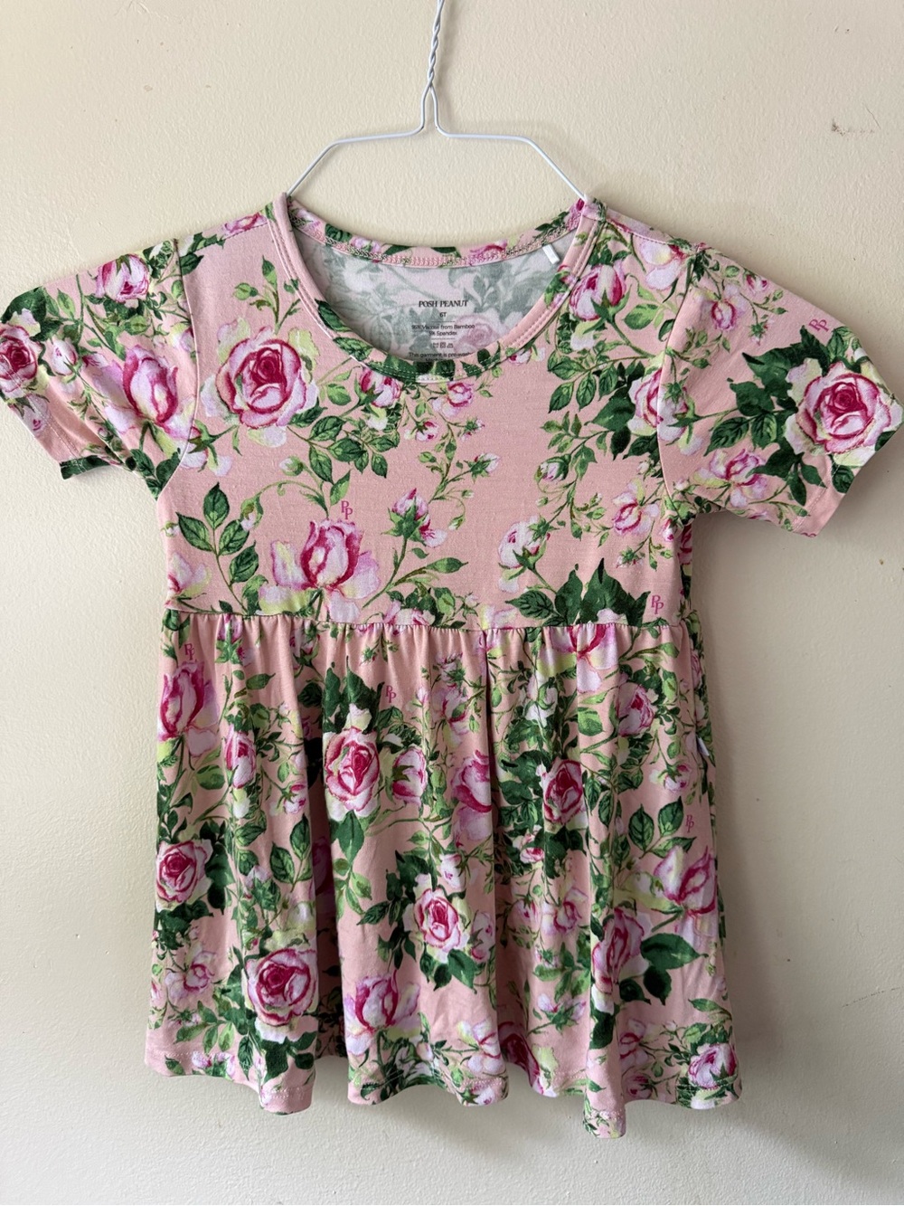 Posh Peanut Pink Rose Print Short Sleeve Shirt